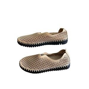 Ilse Jacobsen Tulip 3575 Latte Leather Slip On Flats Shoes Womens NEW 39 US 9